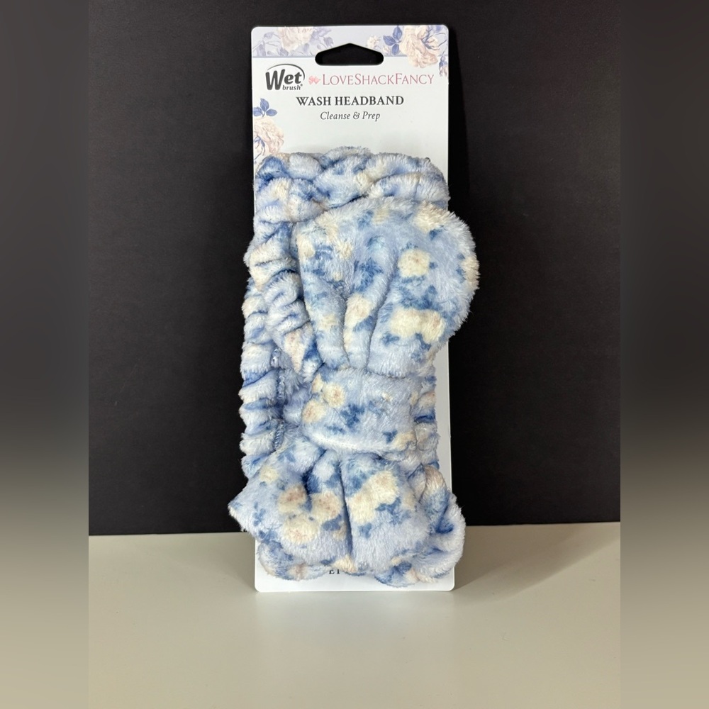 LoveShackFancy x Goody x Wet Brush Wash Headband Everblooming Rosettes Blue BNWT